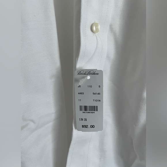 Brooks Brothers® Classic OCBD Oxford Button Down Dress Shirt - 17.5 / 35 XL - Picture 4 of 7